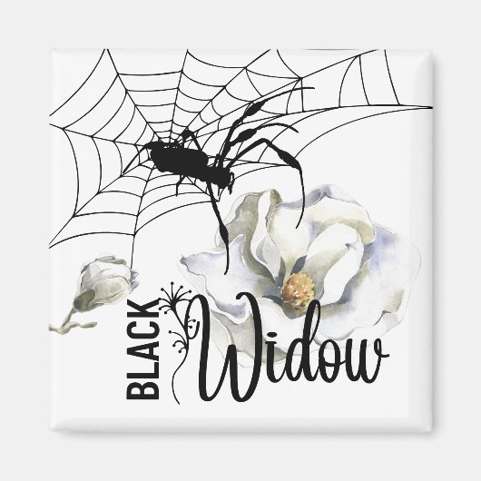 Halloween Stamp Collectie "Black Widow" Magneet (Voorkant)