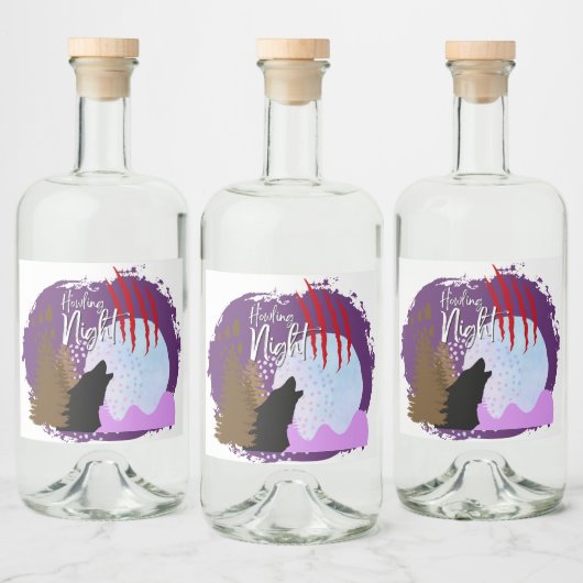 Halloween Stamp Collectie "Howling Night" Likeurfles Etiket (Flessen)