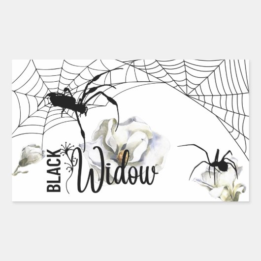 Halloween Stamp Collection "Black Widow" Rechthoekige Sticker (Voorkant)