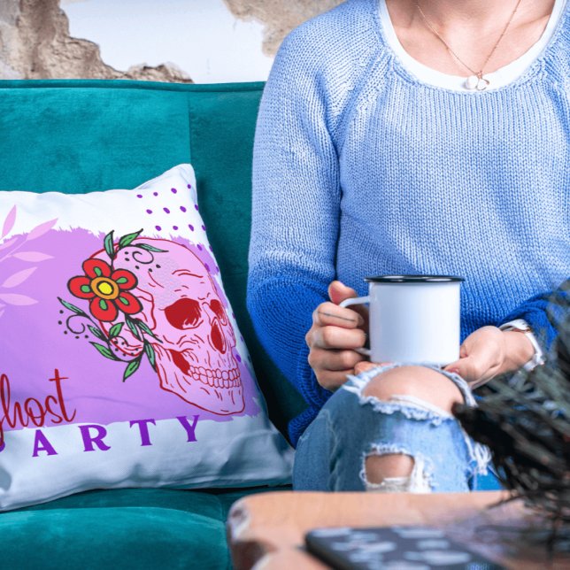 Halloween Stamp Collection "Ghost party" on a Kussen (Halloween Stamp collection - Throw Pillow)