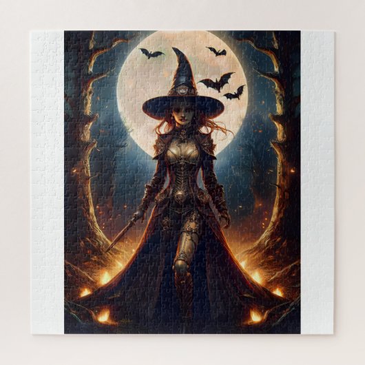 Halloween Steampunk Forest Witch Legpuzzel (Verticaal)