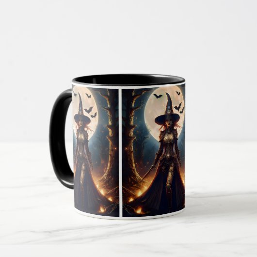 Halloween Steampunk Forest Witch Mok (Voorkant links)