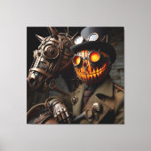 Halloween Steampunk Jack-O-Lantern Horseman Canvas Afdruk (Voorkant)