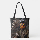Halloween Steampunk Jack-O-Lantern Horseman Draagtas (Achterkant)