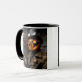 Halloween Steampunk Jack-O-Lantern Horseman Mok (Voorkant links)