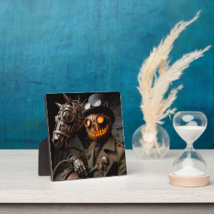 Halloween Steampunk Jack-O-Lantern Ruiter Fotoplaat