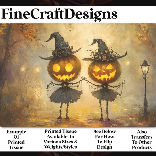 Halloween Steampunk Pumpkin Witches AA8 Decoupage Tissuepapier