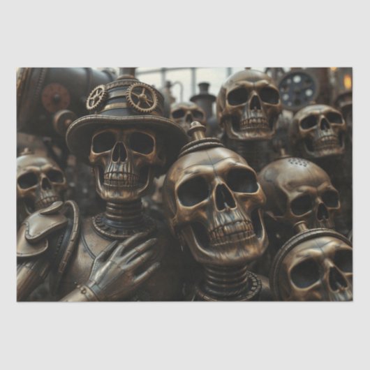 Halloween Steampunk Skeleton Tissuepapier (Voorkant)