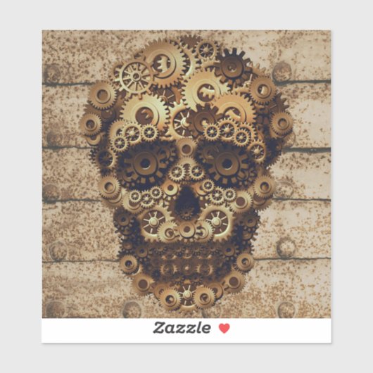 Halloween Steampunk Skeleton Vinyl Sticker (Vel)