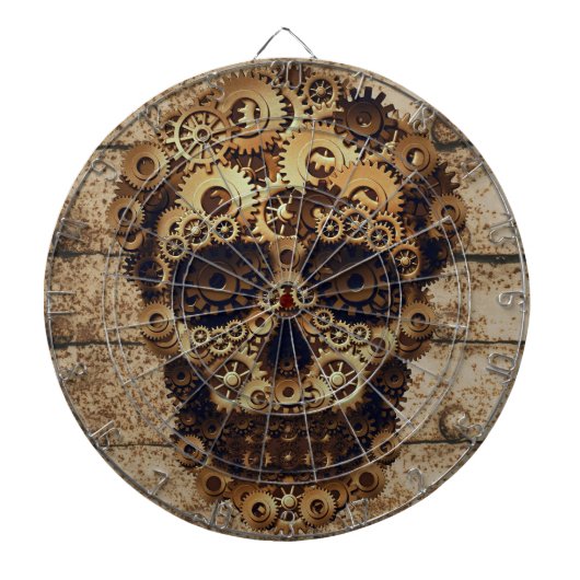 Halloween Steampunk Skull Dartboard Dartbord (Voorkant)