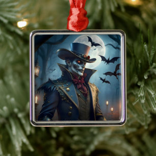 Halloween Steampunk Southern Gentleman Zombie Metalen Ornament