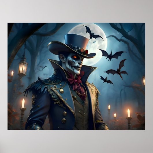 Halloween Steampunk Southern Gentleman Zombie Poster (Voorkant)