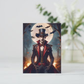 Halloween Steampunk Vampire Zombie Briefkaart (Staand voorkant)
