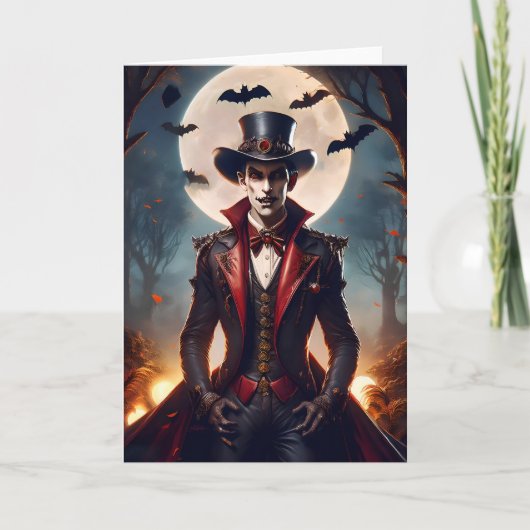 Halloween Steampunk Vampire Zombie Kaart (Voorkant)