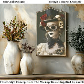 Halloween Steampunk Vrouw & Skulls S1 Decoupage Tissuepapier