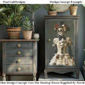 Halloween Steampunk Vrouw & Skulls S1 Decoupage Tissuepapier