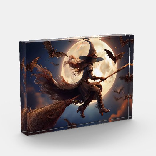 Halloween Steampunk Witch Moonlight Flight Fotoblokken (Links)