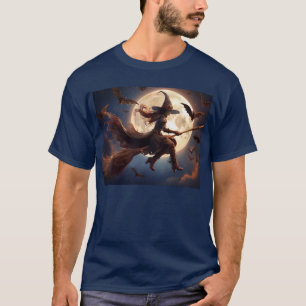 Halloween Steampunk Witch Moonlight Flight T-shirt