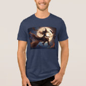 Halloween Steampunk Witch Moonlight Flight Tri-Blend Shirt (Voorkant)