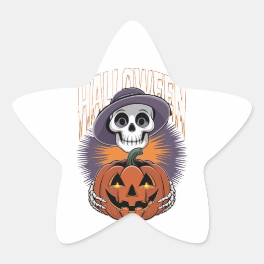Halloween ster sticker (Voorkant)
