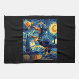 Halloween Sterrennacht Pupp Dachshund Theedoek