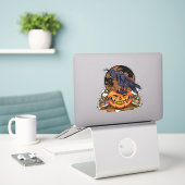 halloween sticker (Laptop op bureau)