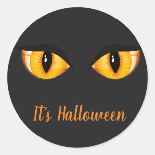 Halloween Sticker-Cat Eyes Ronde Sticker