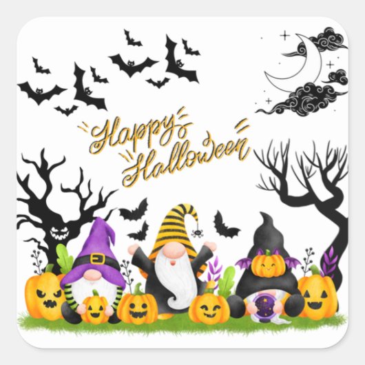 Halloween Sticker | Happy Halloween | Gnomen (Voorkant)