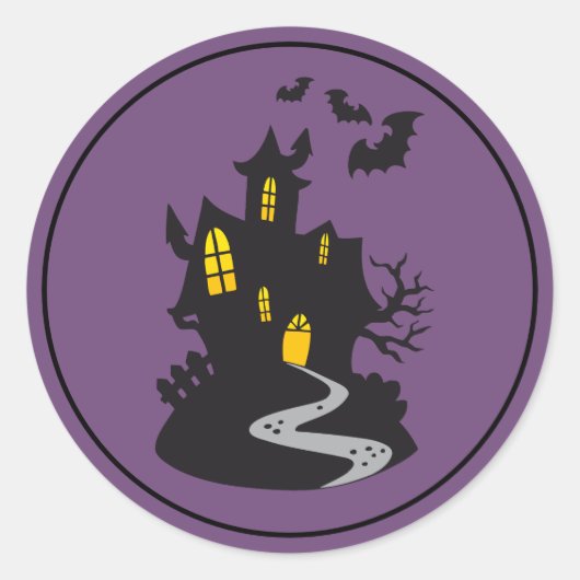 Halloween Sticker-Haunted House Ronde Sticker (Voorkant)