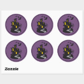 Halloween Sticker-Haunted House Ronde Sticker (Vel)