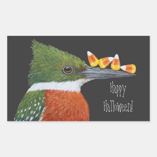 Halloween sticker martin-pêcheur vert (Devant)