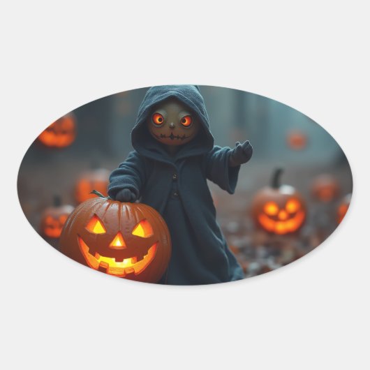 halloween-Sticker Ovale Sticker (Voorkant)