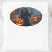 halloween-Sticker Ovale Sticker (Tas)