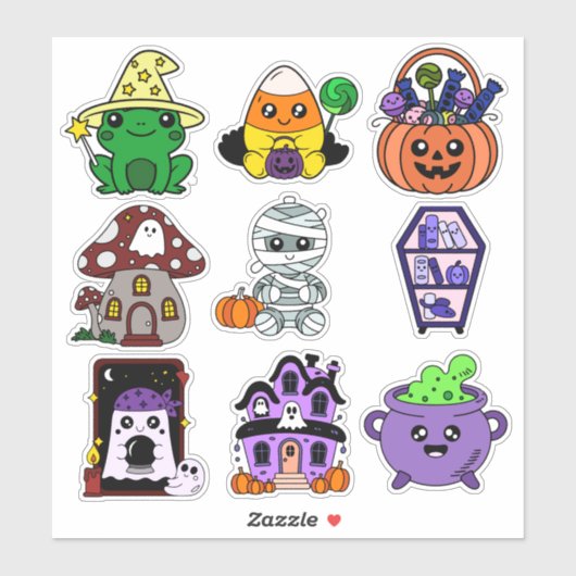 Halloween Sticker Pack voor kinderen - Spooky Scha (Vel)