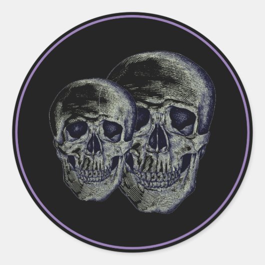 Halloween Sticker-Skulls Ronde Sticker (Voorkant)