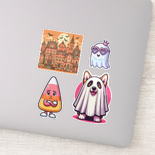 Halloween Stickers Candy Corn Ghosts en vleermuize