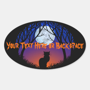 Halloween Stickers Personalized Spooky Cat Sticker