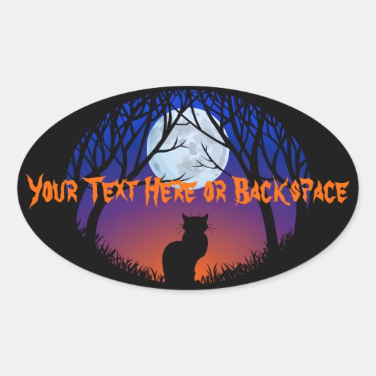 Halloween Stickers Personalized Spooky Cat Sticker (Voorkant)