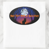 Halloween Stickers Personalized Spooky Cat Sticker (Tas)