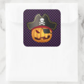 Halloween Stickers-Piratensquash Vierkante Sticker (Tas)