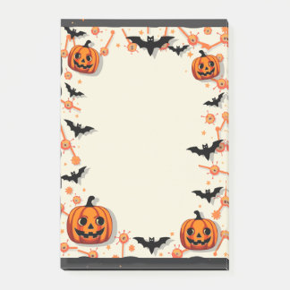 Halloween Sticky Notes met pompoenen en vleermuize
