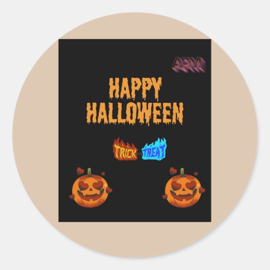 Halloween-stijl Ronde Sticker (Voorkant)