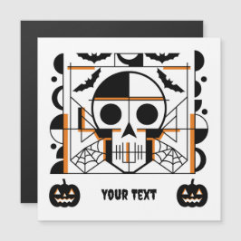 Halloween-stijl schedel, vleermuizen, spinnenwebbe