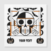 Halloween-stijl schedel, vleermuizen, spinnenwebbe (Voorkant)