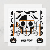 Halloween-stijl schedel, vleermuizen, spinnenwebbe (Voorkant / Achterkant)