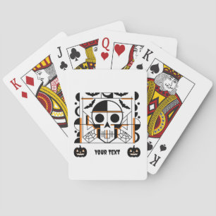 Halloween-stijl schedel, vleermuizen, spinnenwebbe pokerkaarten