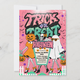 Halloween stijlvolle meisjes skelet Hoge hak roze Kaart