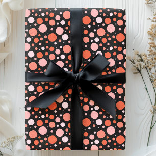 Halloween Stippen in Roze, Oranje en Zwart Cadeaupapier