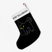 Halloween Stocking | Zwarte kat en Pet Kleine Kerstsok (Achterkant (Hangend))
