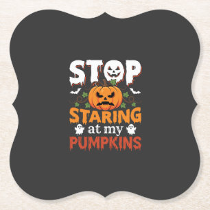 Halloween Stop met het Staren naar Mijn Pompoenen Kartonnen Onderzetters